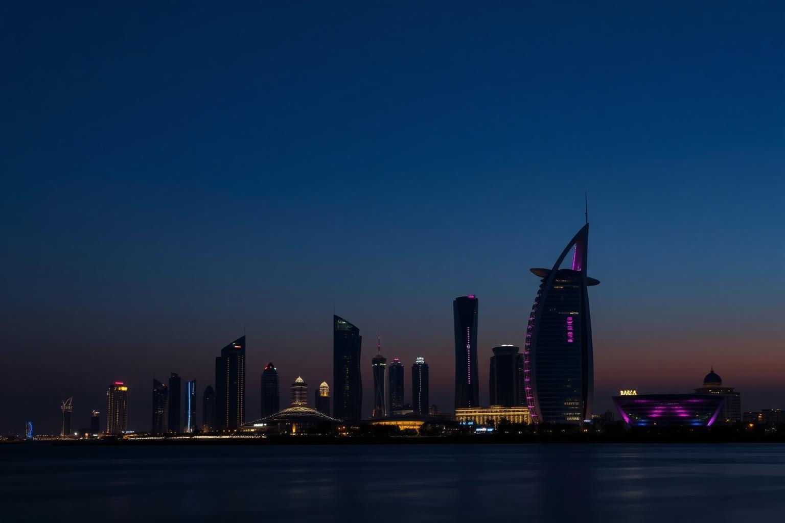 Abu Dhabi skyline at twilight